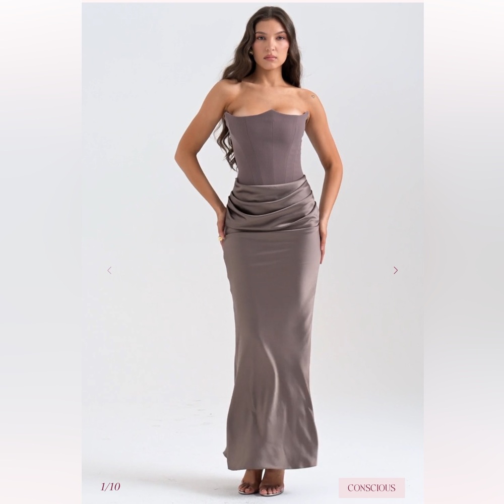 HOUSE OF CB 'Persephone" Smoke StraplessCorset Maxi dress NWOT